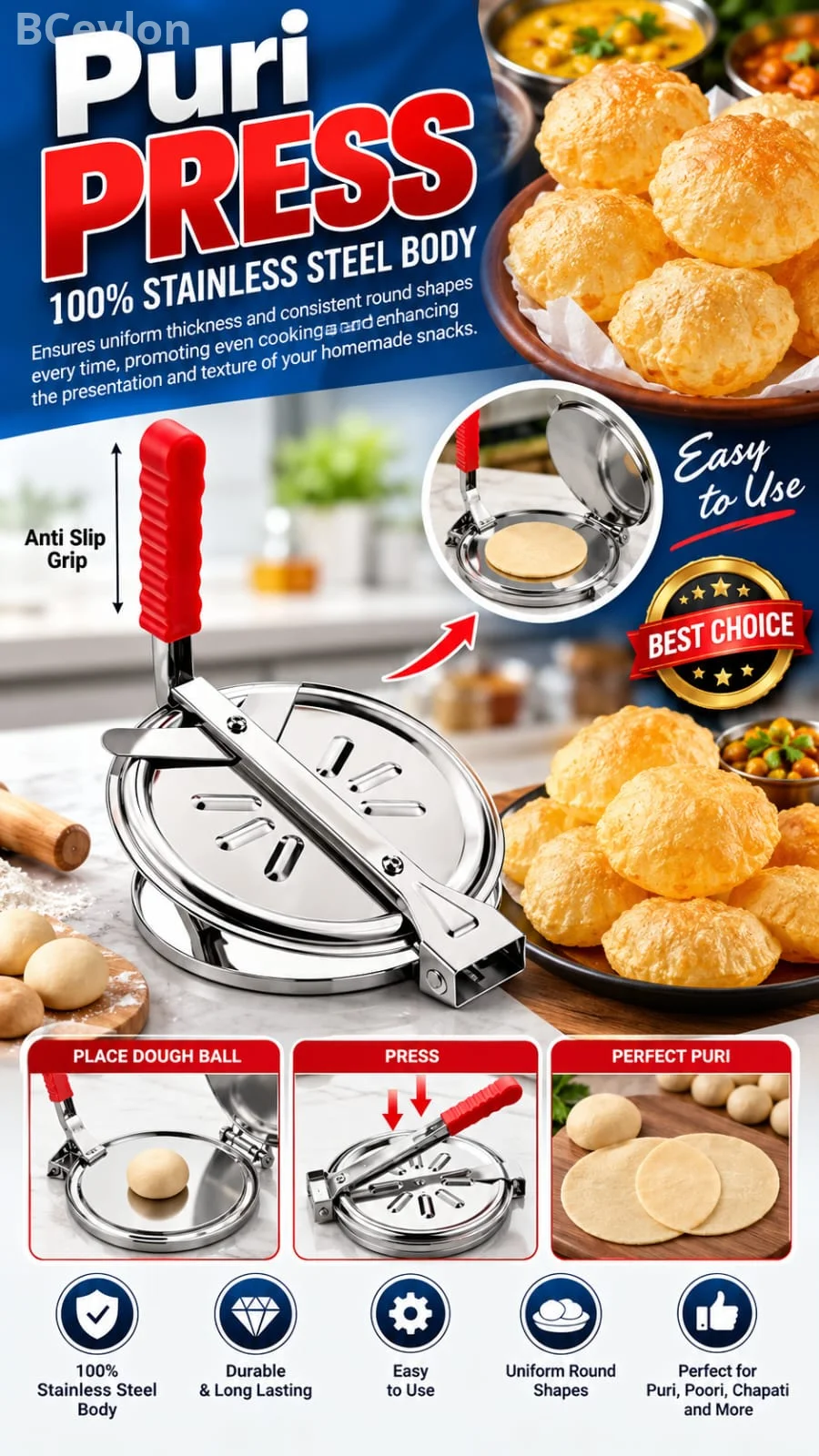 Chapati, puri, roti  machine